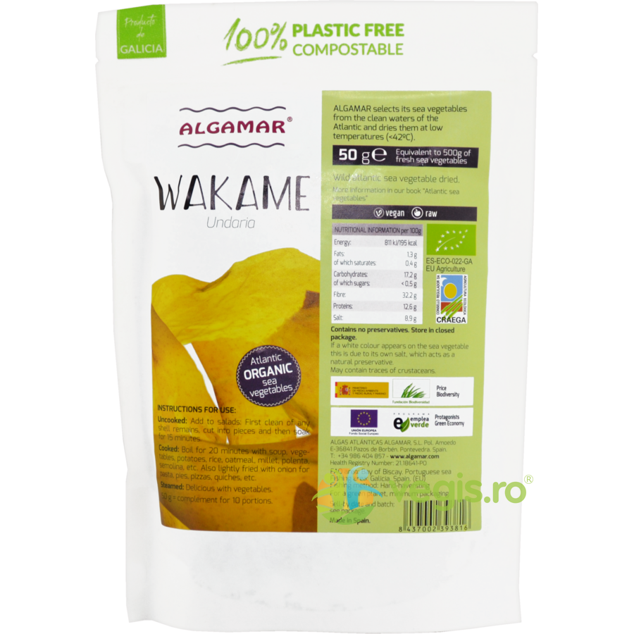 Oferte la Alge Atlantic Wakame Ecologice/Bio 50g