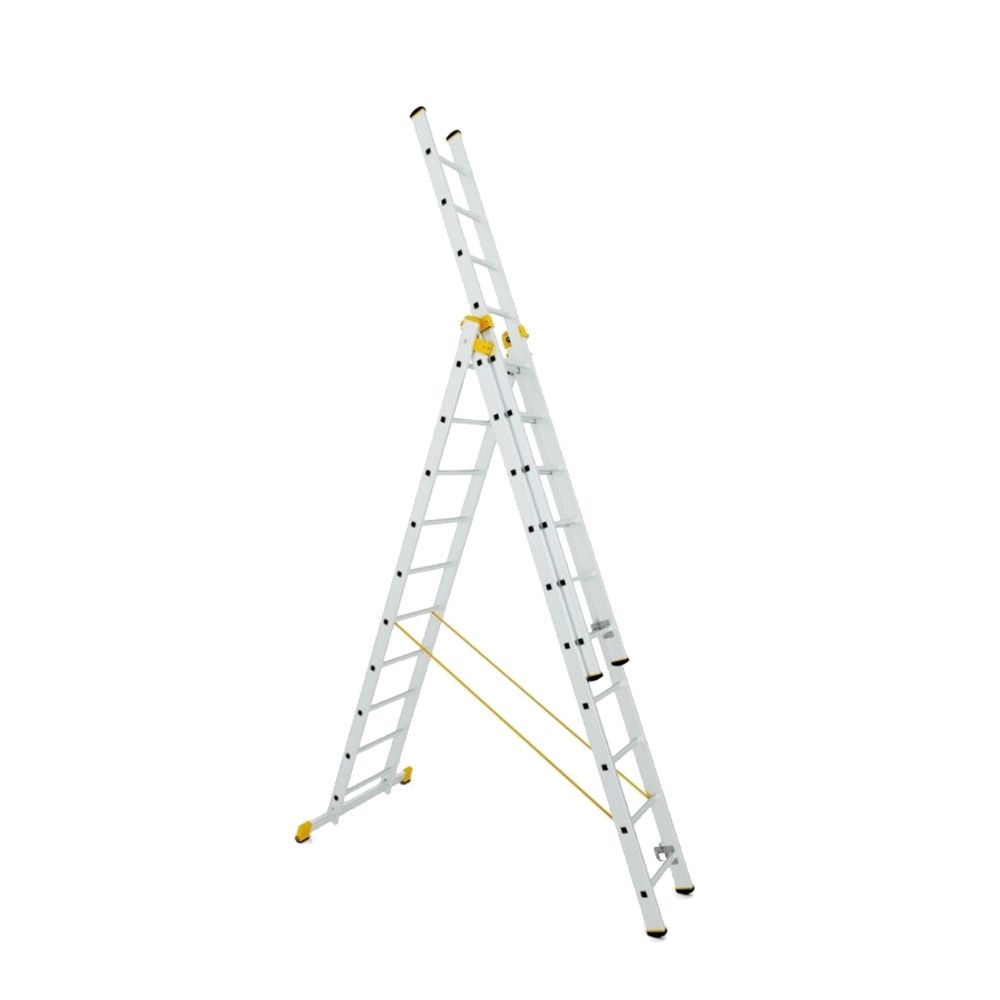 Oferte la Scara multifunctionala, 3 tronsoane, 12 trepte, aluminiu, extensibila, greutate max. suportata 150 Kg
