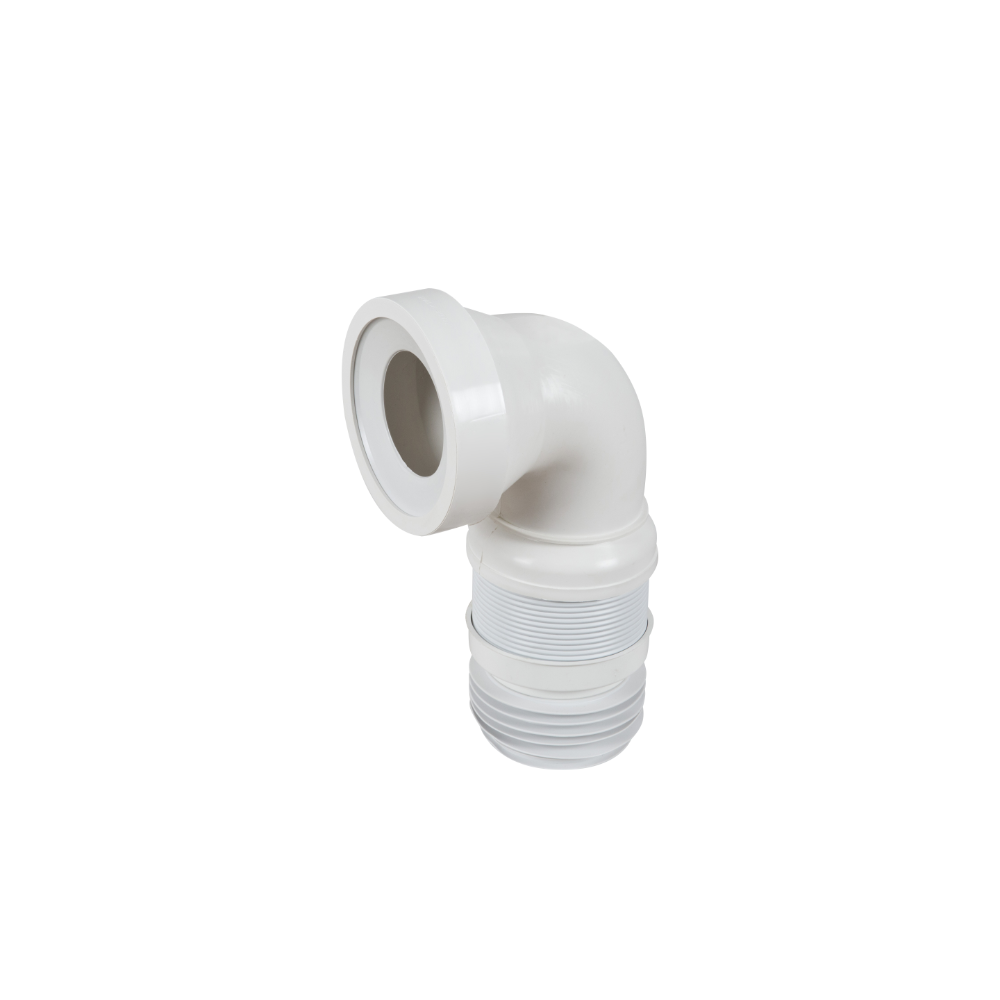 Oferte la Racord WC Eurociere, flexibil, extensibil, insertie metalica, alb, cot 90°, 33-50 cm
