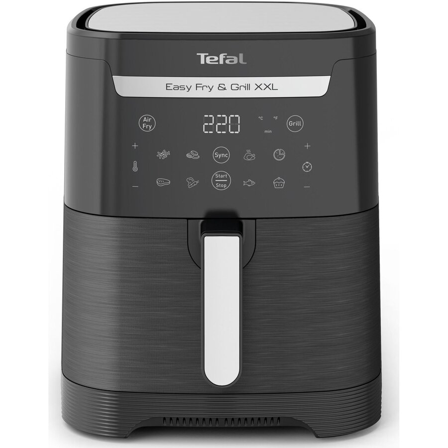 Friteuza cu Aer Cald EasyFry & Grill XXL EY801815 Capacitate 6.5L Tehnologie Extra Crisp 8 Programe 2 Zone de Gatire 1830W Negru