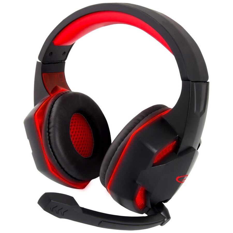 Casti Gaming cu Fir Blackbird EGH400 Stereo cu Microfon Cablu 2M Negru/Rosu