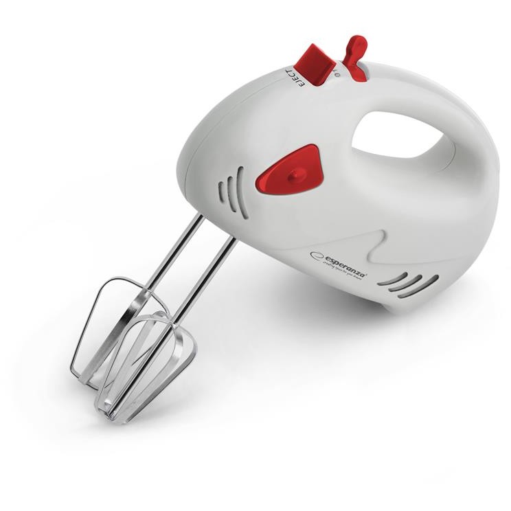 Oferte la Mixer Esperanza EKM007R mixer de mână MUFFIN Alb/Rosu 125 W 7 viteze
