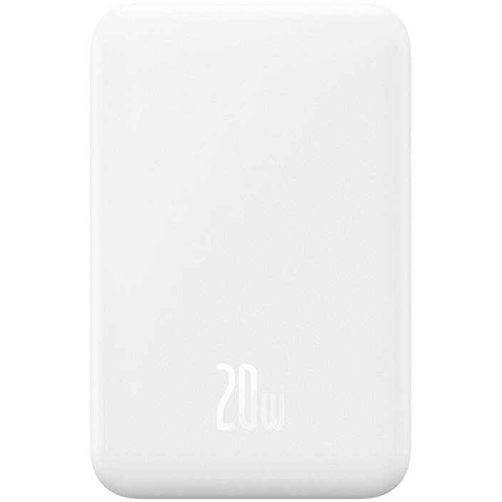 Acumulator extern Magnetic Mini 20W, 5000 mAh, USB-C, Incarcare Wireless 15W, Alb