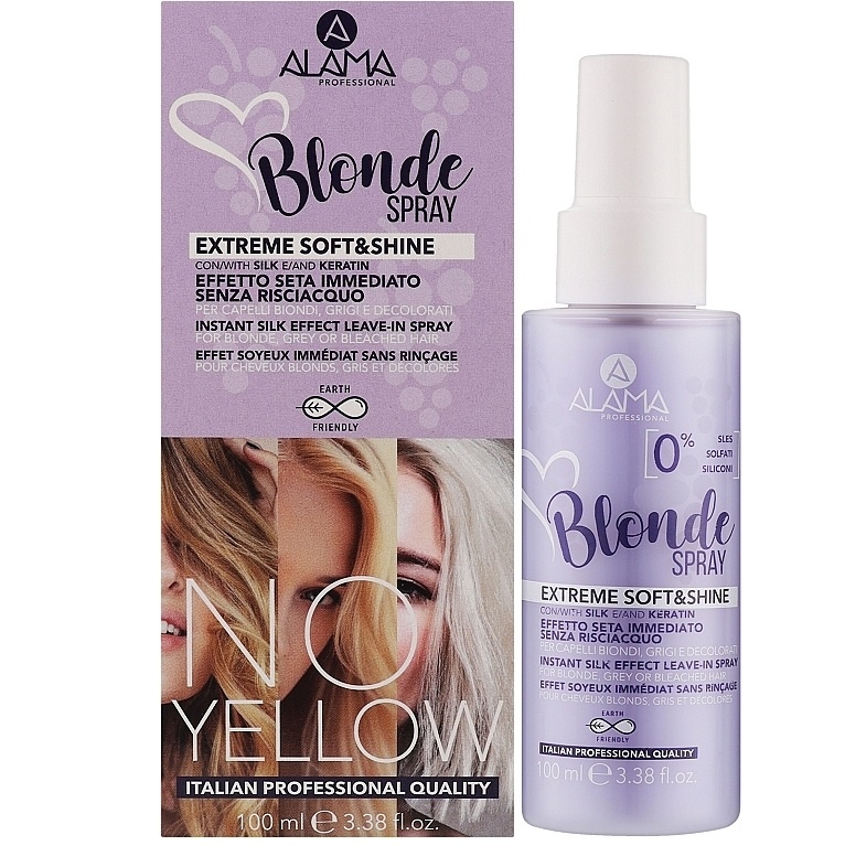 Oferte la Spray par fara clatire pentru par blond, gri sau decolorat, ALAMA NO YELLOW, 100 ML