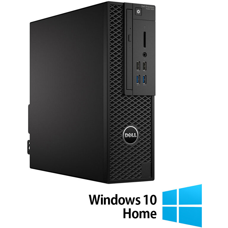 Sistem desktop Refurbished Precision 3420 Intel Core i7-6700 16GB 256GB SSD Windows 10 Home Black