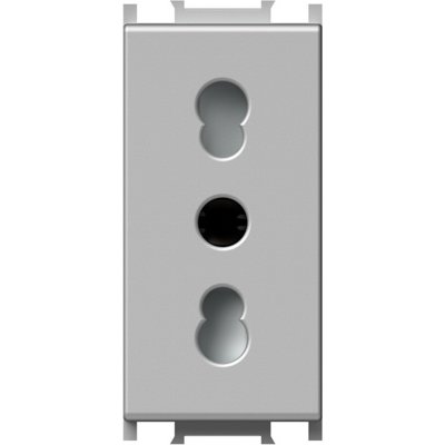 Modul Priza st. italian 1M 16A ST IP20 argint, TEM Modul TEM-VM30ES-B