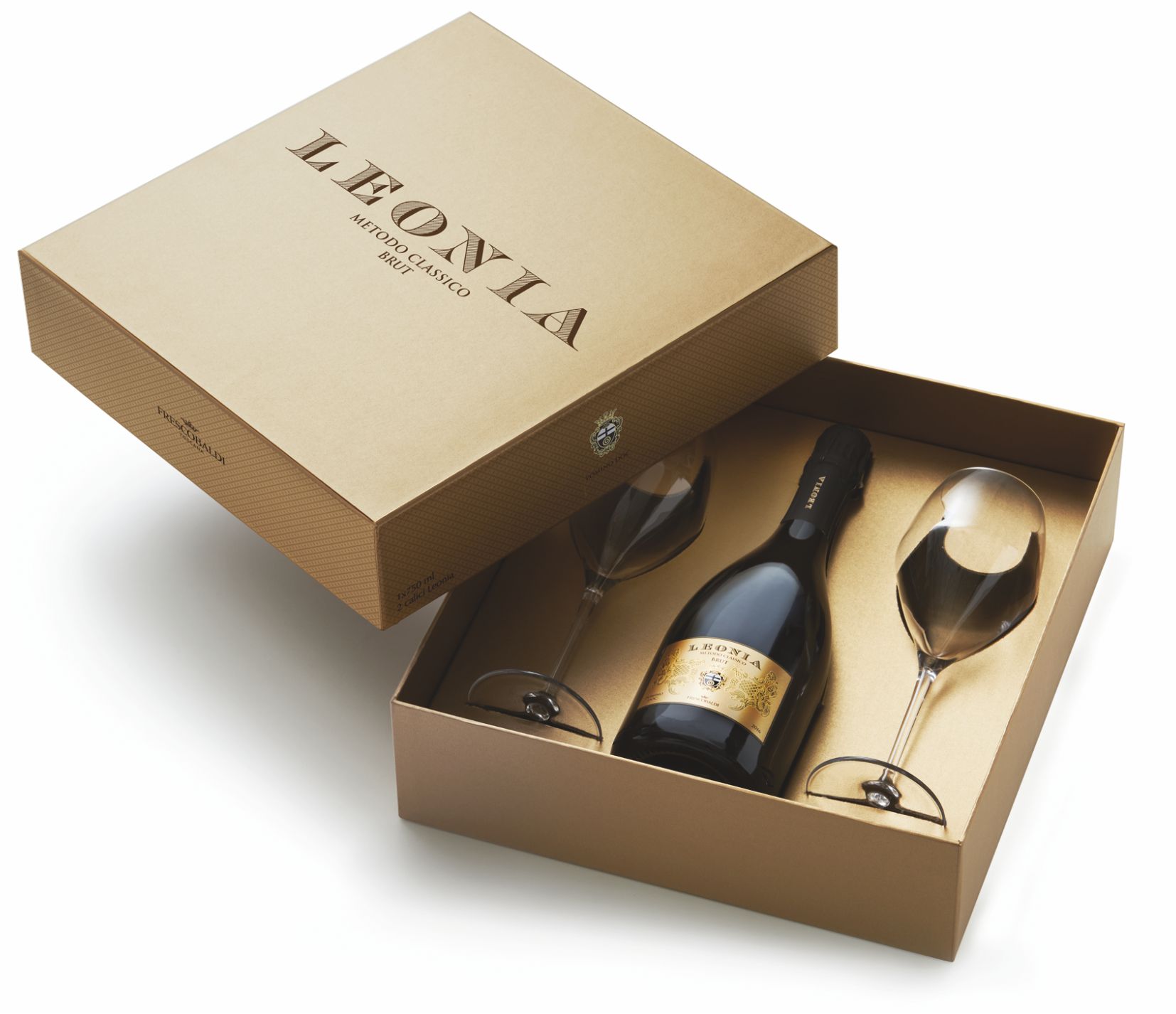 Oferte la Vin Spumant Alb Brut Millesimato Leonia 0.75l + Pahare