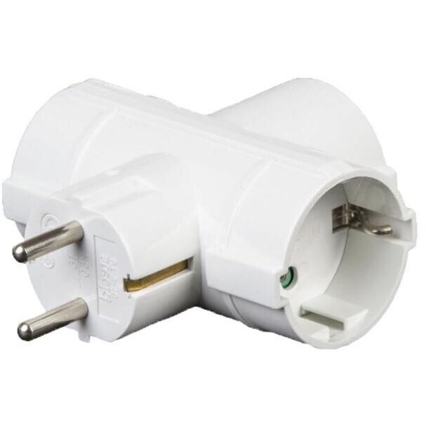 Oferte la Stecher Triplu Contact Protectie   Schuko MT-3WT Alb