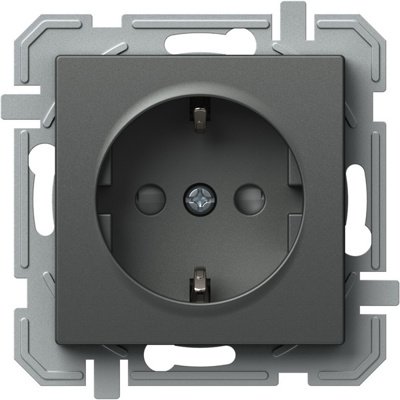 Logiq Priza SCHUKO borne automate 1P 16A Antracit, TEM Modul TEM-VQ12ATXO-U