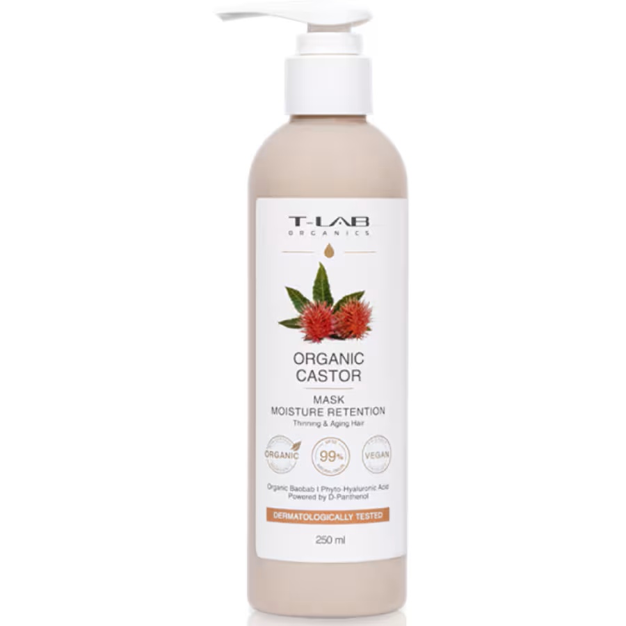 Oferte la Masca de par hidratanta, pentru par subtire si degradat, T-LAB Organics, Organic Castor, 250 ml