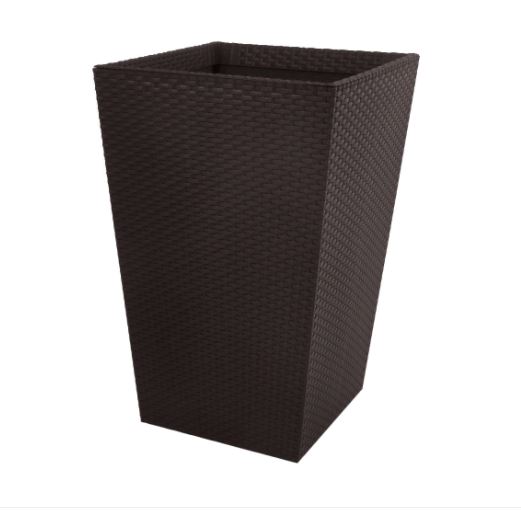 Oferte la Ghiveci Keter Rattan Planter S, plastic, gri antracit, 28,5 x 28,5 x 43,5 cm