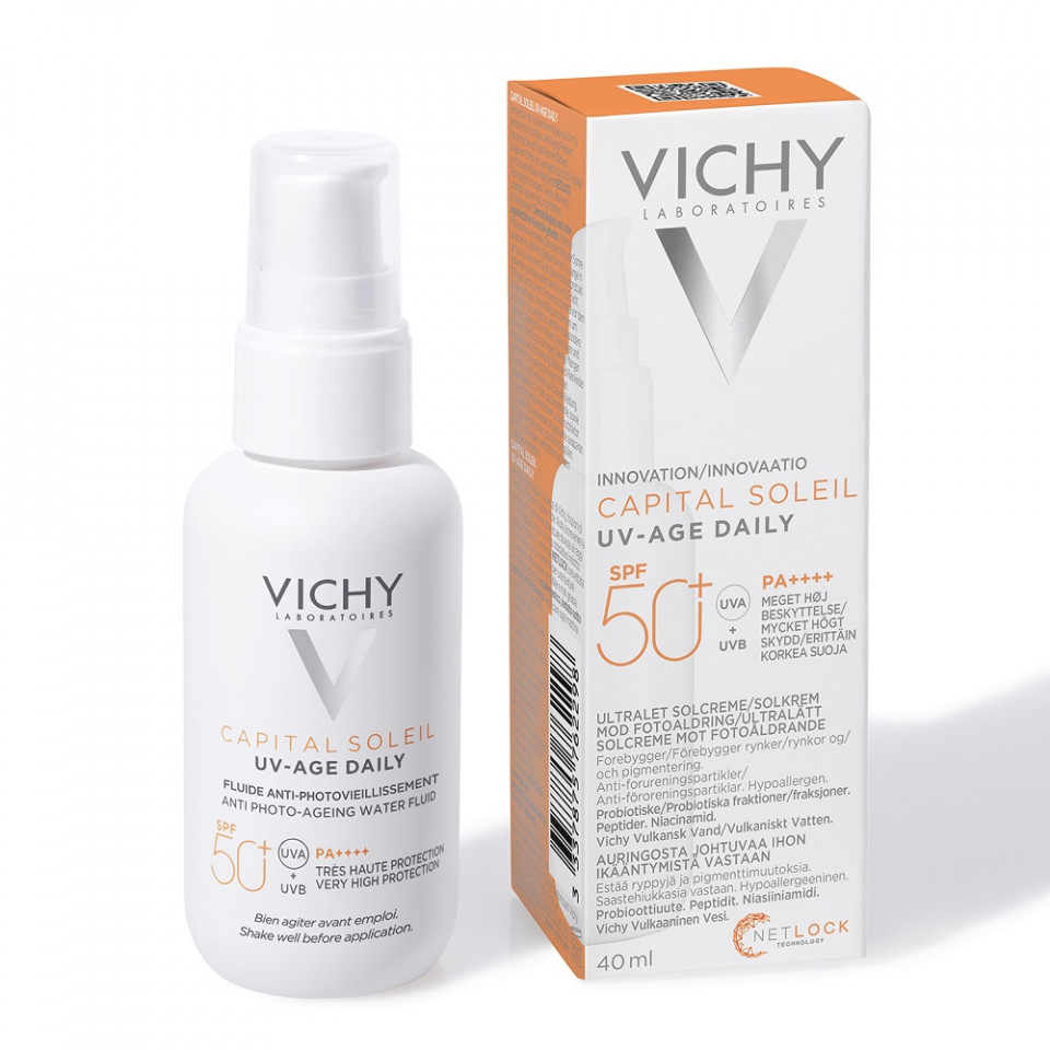 Oferte la Fluid de protectie solara anti-ageing SPF 50+ Capital Soleil Vichy (Gramaj: 40 ml, Concentratie: Fluid)