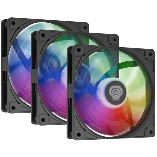 Ventilator Carcasa x3 buc Oxal 120 ARGB   46CFM  1450RPM Negru