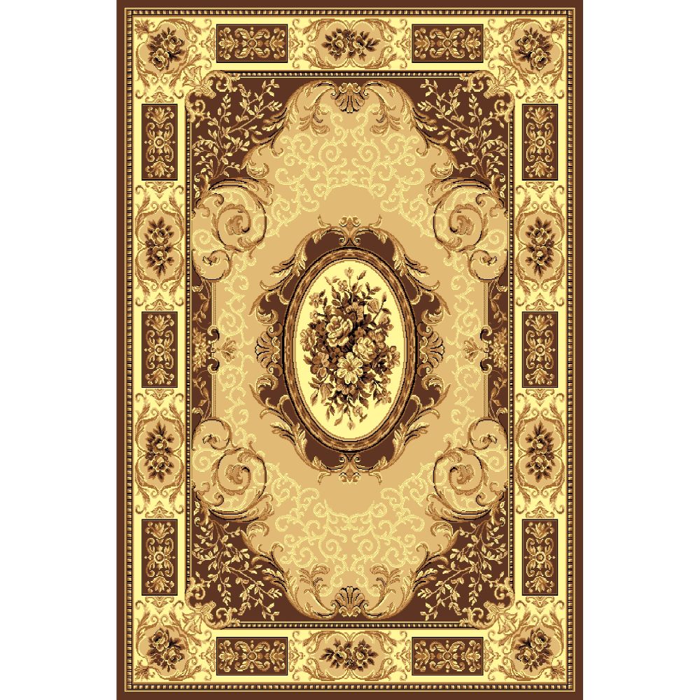 Oferte la Covor clasic Gold 242/12, polipropilena BCF, bej-maro, 60 x 110 cm