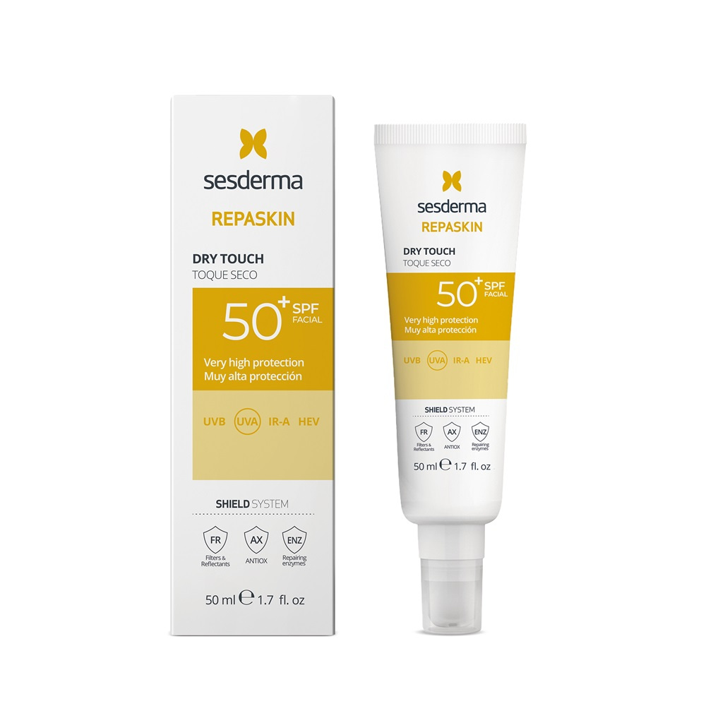 Oferte la Crema pentru fata cu protectie solara SPF 50 Dry Touch Repaskin Sesderma, 50 ml