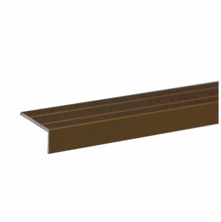 Profil aluminiu pentru treapta cu surub S46  Bronz  10x25mm  3 m