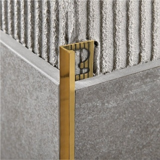 Profil terminatie din aluminiu auriu  Proterminal  10 mm  PTON10