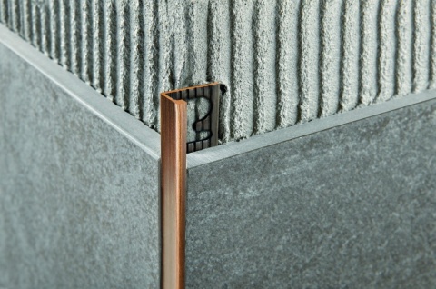 Profil terminatie din alama  culoare maro toamna  Proterminal  10 mm  PTOB10