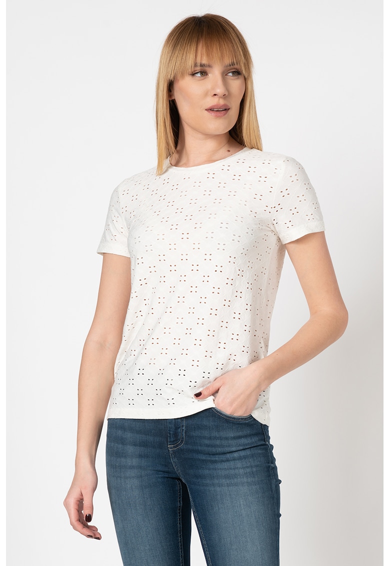 Oferte la Tricou cu perforatii Cathinka - Alb