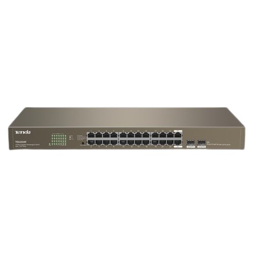 Switch Tenda TND-TEG1024F, 24 porturi Gigabit, 2 porturi SFP Gigabit