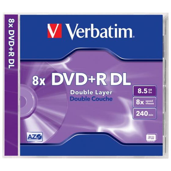 Oferte la DVD+R DL Verbatim 8.5GB, 8x, jewel case, argintiu mat