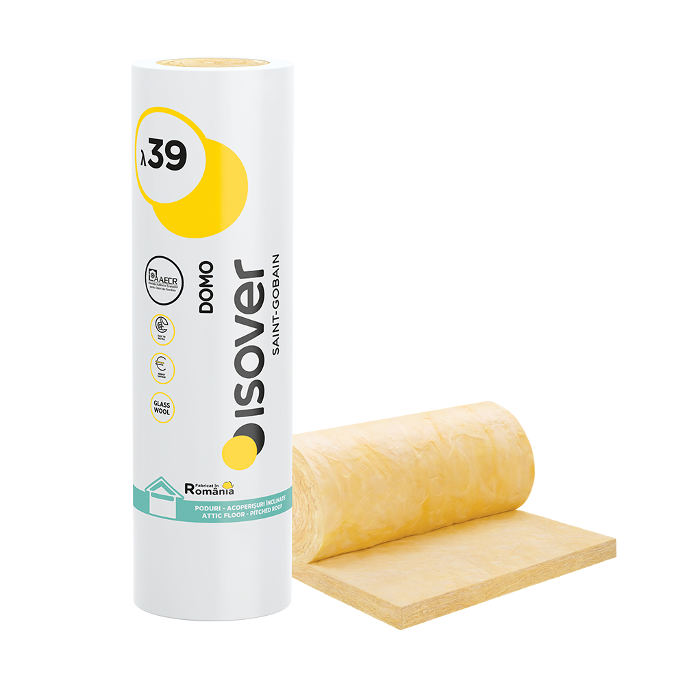 Oferte la Vata minerala de sticla Isover Domo Twin 10/5, necaserata, 2 x 50 x 6000 x 1200 mm