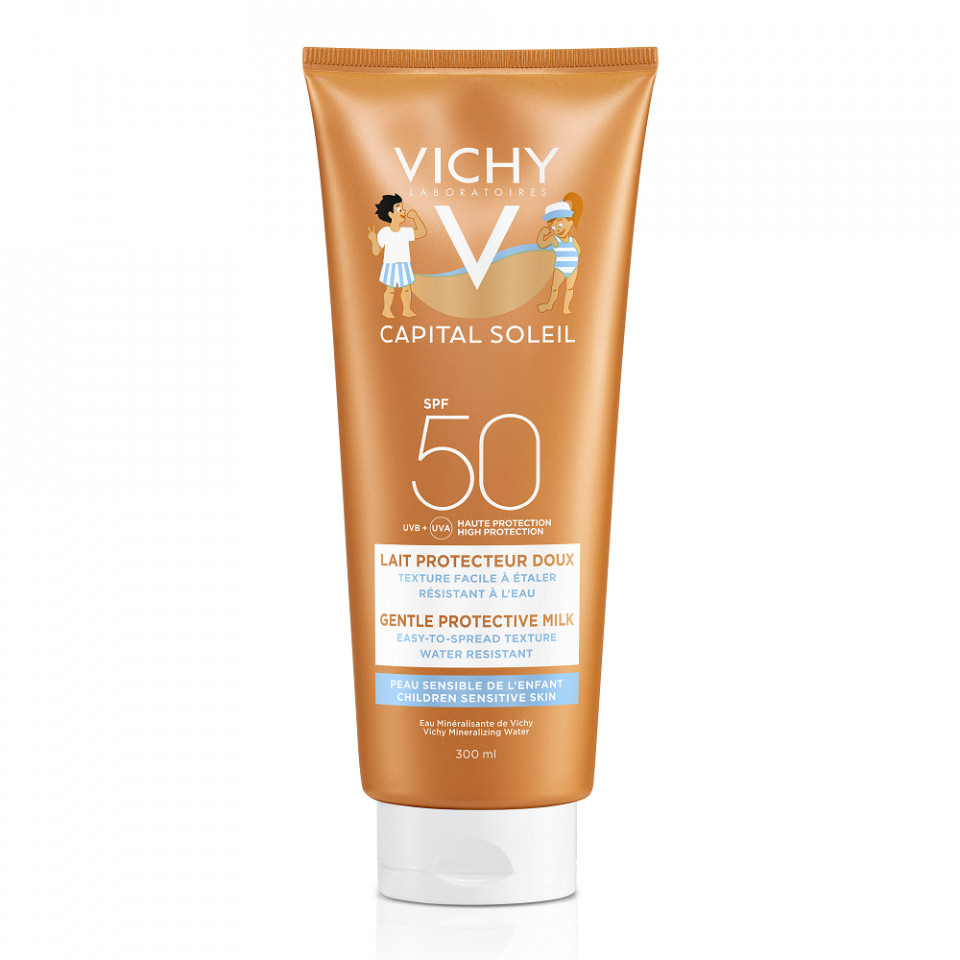 Oferte la Lapte hidratant pentru copii cu SPF 50+ Vichy Capital Soleil 300 ml (Concentratie: Gel, Gramaj: 300 ml)