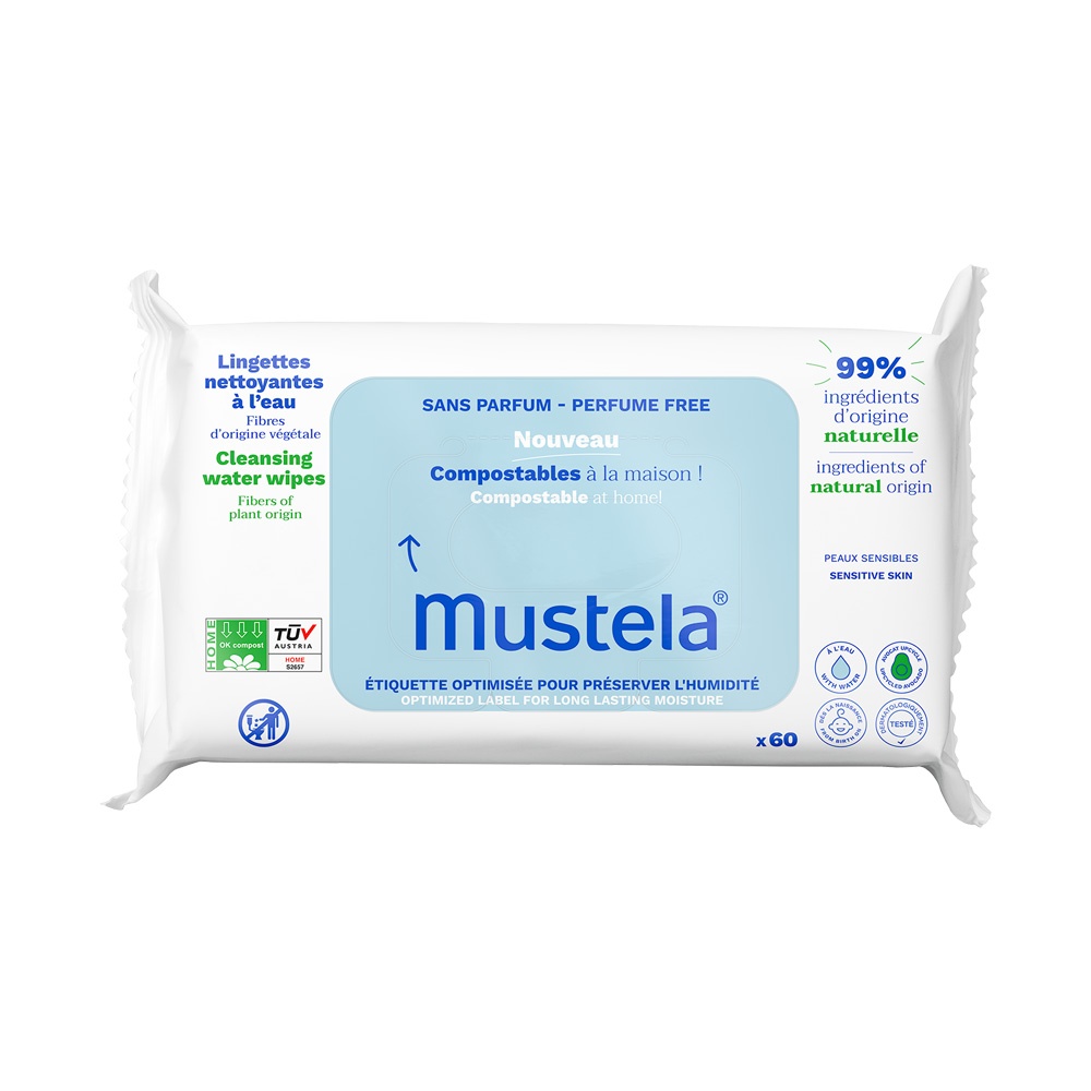 Oferte la Servetele umede curatatoare cu apa Mustela, 60 bucati