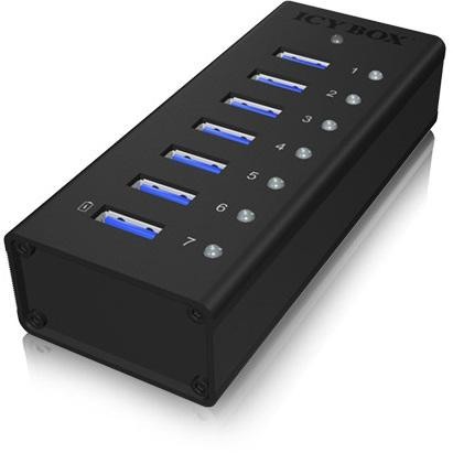 Oferte la Icy Box 7 x Port USB 3.0 Hub with USB charge port, Black
