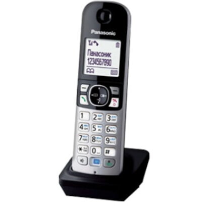 Receptor DECT suplimentar pentru telefon fara fir, Panasonic KX-TGA681FXB, compatibil cu seriile KX-TG6811, KX-TG6821