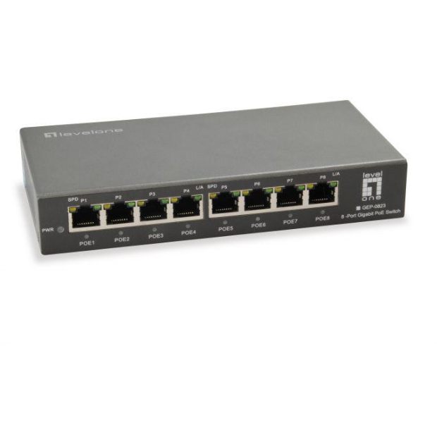 Oferte la Switch GEP-0823 8-Port Gigabit PoE Negru