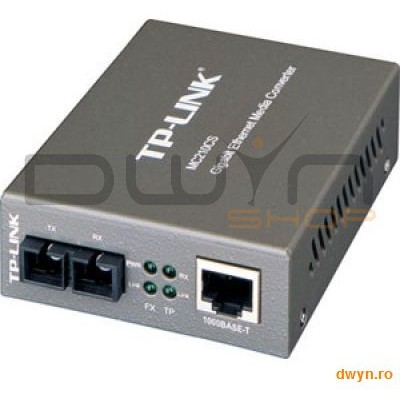Oferte la Convertor RJ45 1000M la fibra SC single-mode 1000M, Full-duplex, pana la 15Km, montabil in sasiu, TP