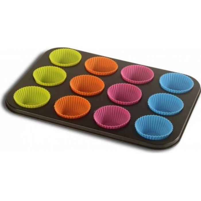 Tava 12 briose + Forme silicon Vanora 35x26.5x3 cm VN-SL-3001A