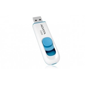 Oferte la Flash USB Adata Classic C008 16 GB, retractabil, alb si albastru