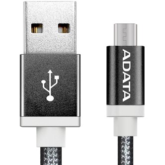 Sync Charge Cable ADATA 2.4 A 1M Black Aluminium MicroUSB