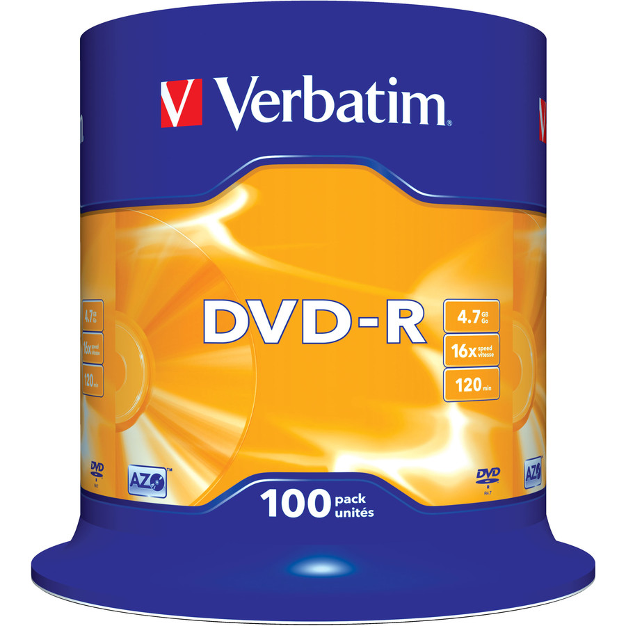 Oferte la Verbatim DVD-R [ 4.7GB, 16x, spindle, argintiu mat, 100 bucati ]
