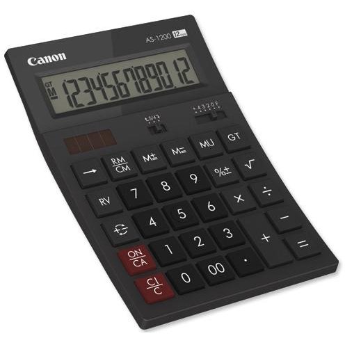 Calculator birou Canon AS1200, 12 digiti, display LCD vertical