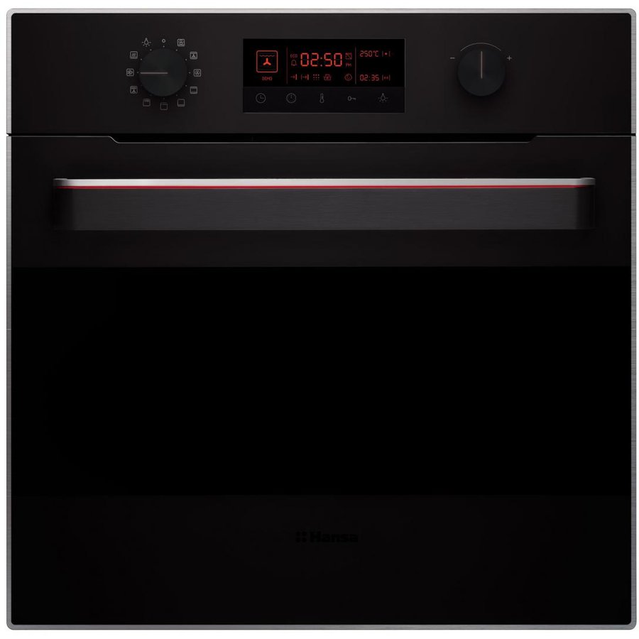 Oferte la Cuptor incorporabil Hansa Fine Design, display, butoane retractabile, 8 functii, grill, ventilator, 62 L, negru