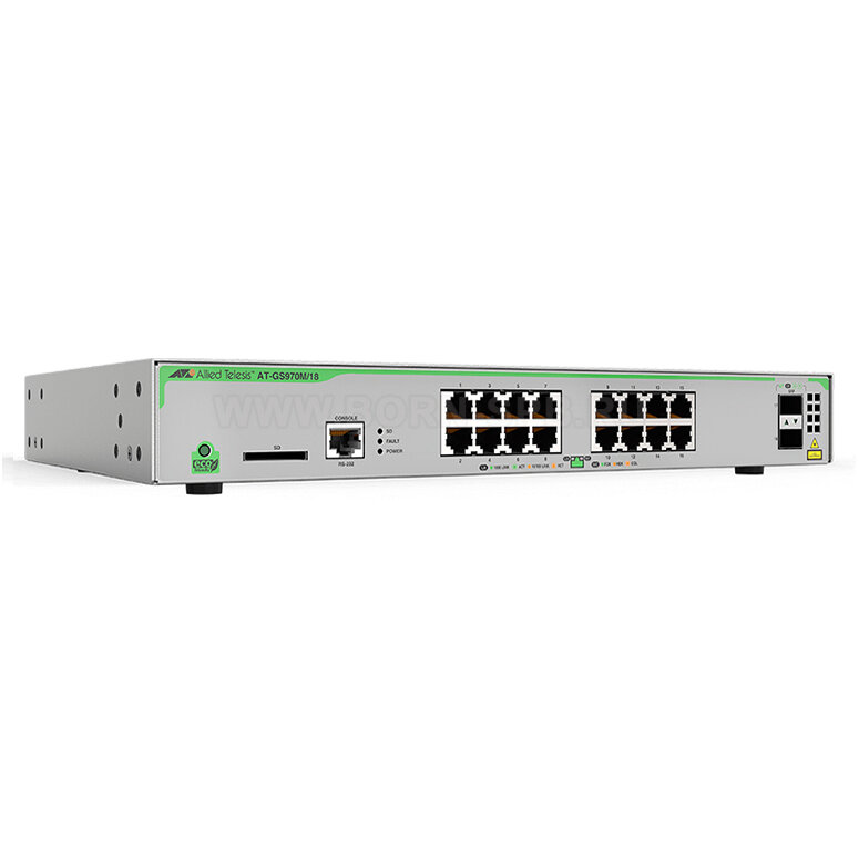 Oferte la SWITCH ALLIED TELESIS 16PORT 10/100/1000T/+2SFP AT-GS970M/18-50