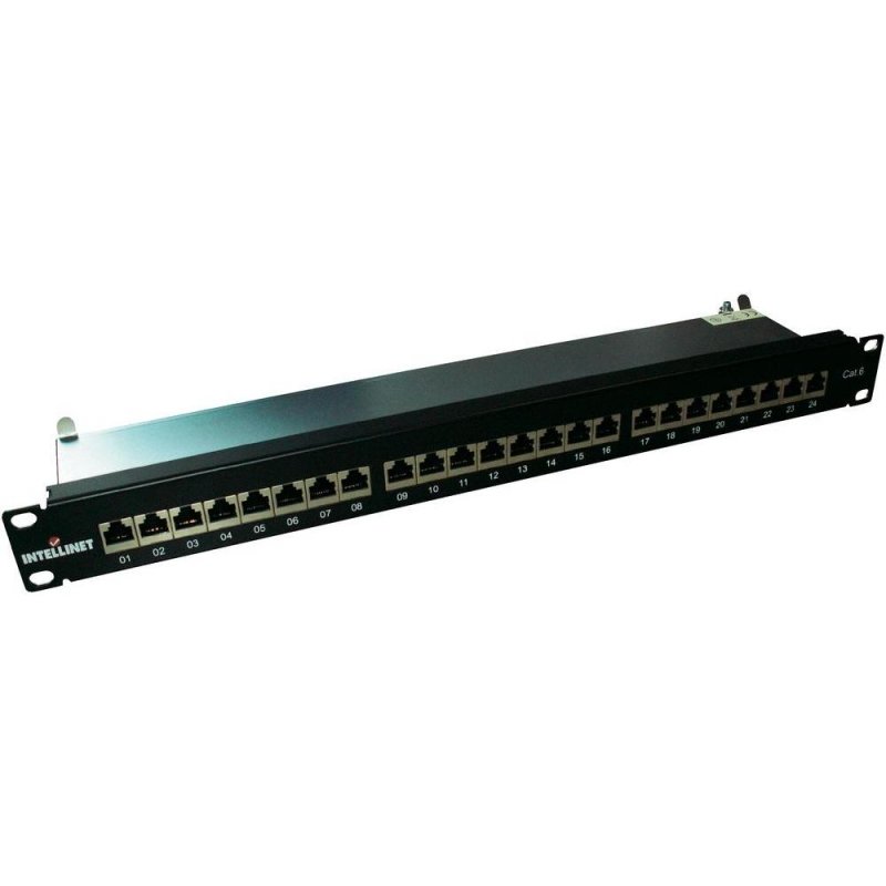 Oferte la Patch Panel Intellinet 24 porturi, FTP, Cat6 ecranat, 1U pentru rack 19, sistem prindere de tip punch-down 720038