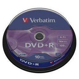 Oferte la Blank Dvd+R Verbatim Sl 16x 4.7gb 10pk Spindle Matt Silver 43498