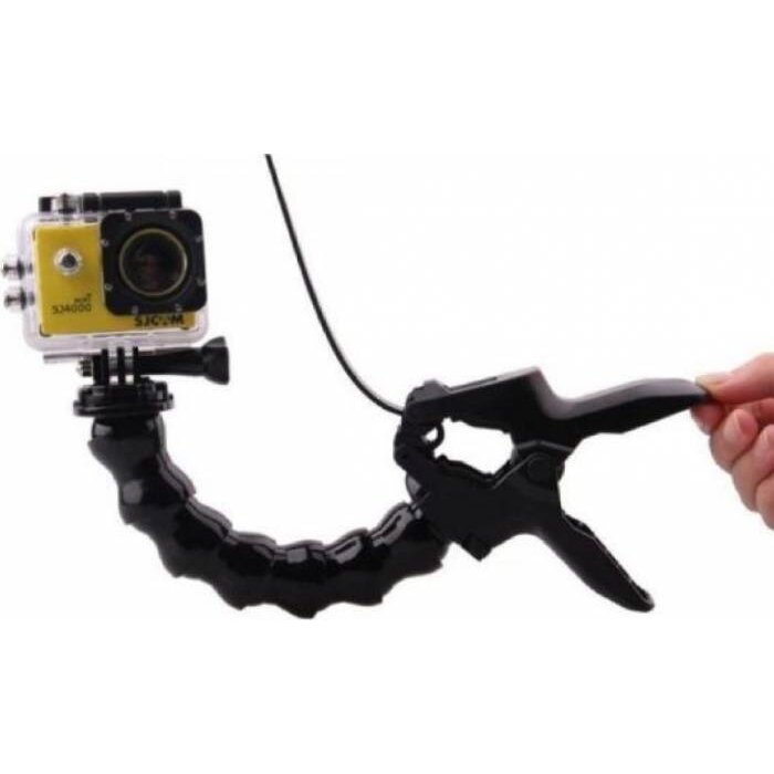 Oferte la Sjcam Alligator Clip, Monopied Articulat Cu Prindere Tip Alligator Clip Si Montura Cu Sina, Compatibil Cu Seriile 4000 / 5000 / M10, Lungime 19cm
