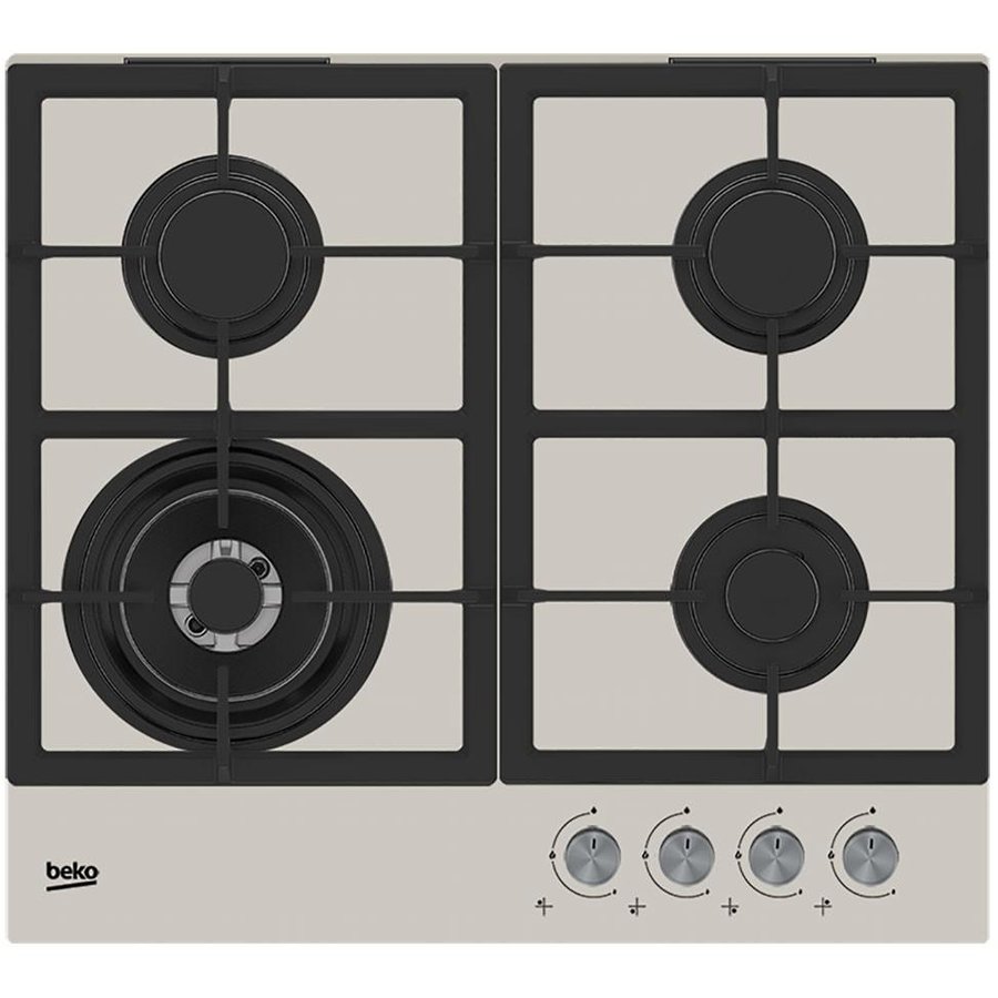 Oferte la Plita cu gaz incorporabila Beko HILW64225SBG, 4 arzatoare, suprafata sticla, panou butoane frontal, High-Efficiency™ Gas Burner