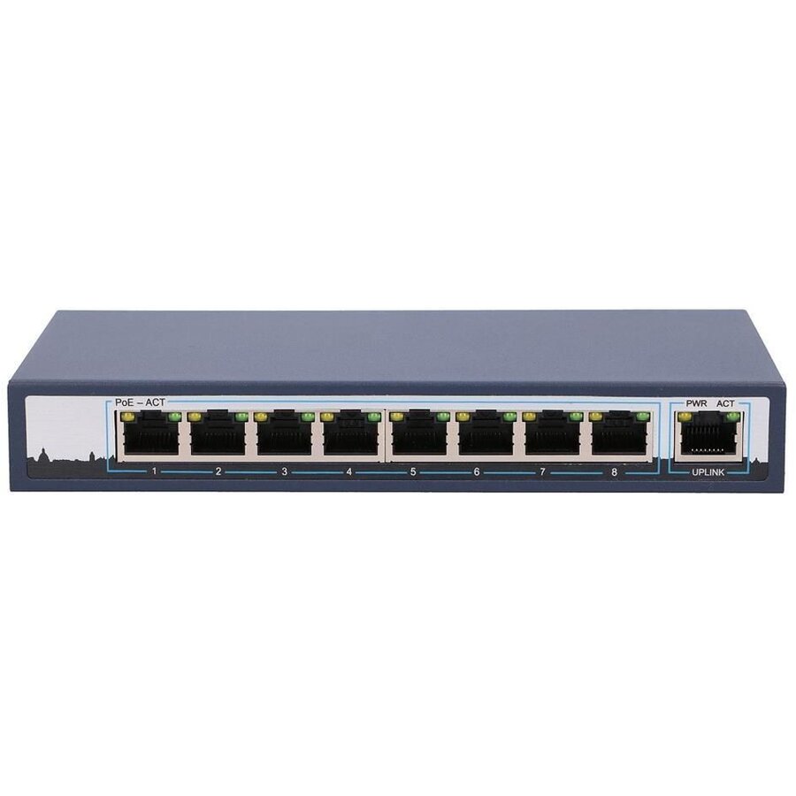 Oferte la EXTRALINK CERES 8-port FastEthernet Unmanaged 96W PoE Switch + 1x FE Up-Link
