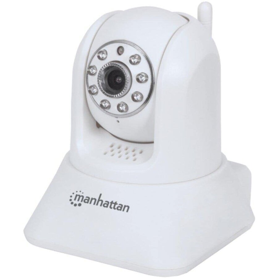 Oferte la HomeCam Manhattan, Wi-Fi, HD720p, IR LED up to 8m, slot card pana la 32GB, microfon si difuzor incorporat, aplicatie IOS si Android, white