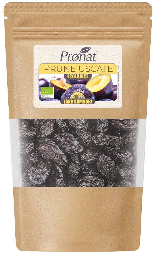 Oferte la Prune uscate bio, fara samburi, 600g Pronat