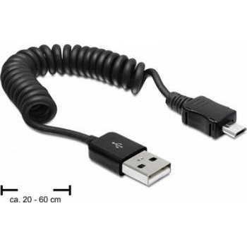 Oferte la Delock cable USB 2.0 AM-BM Micro coiled cable 20-60cm