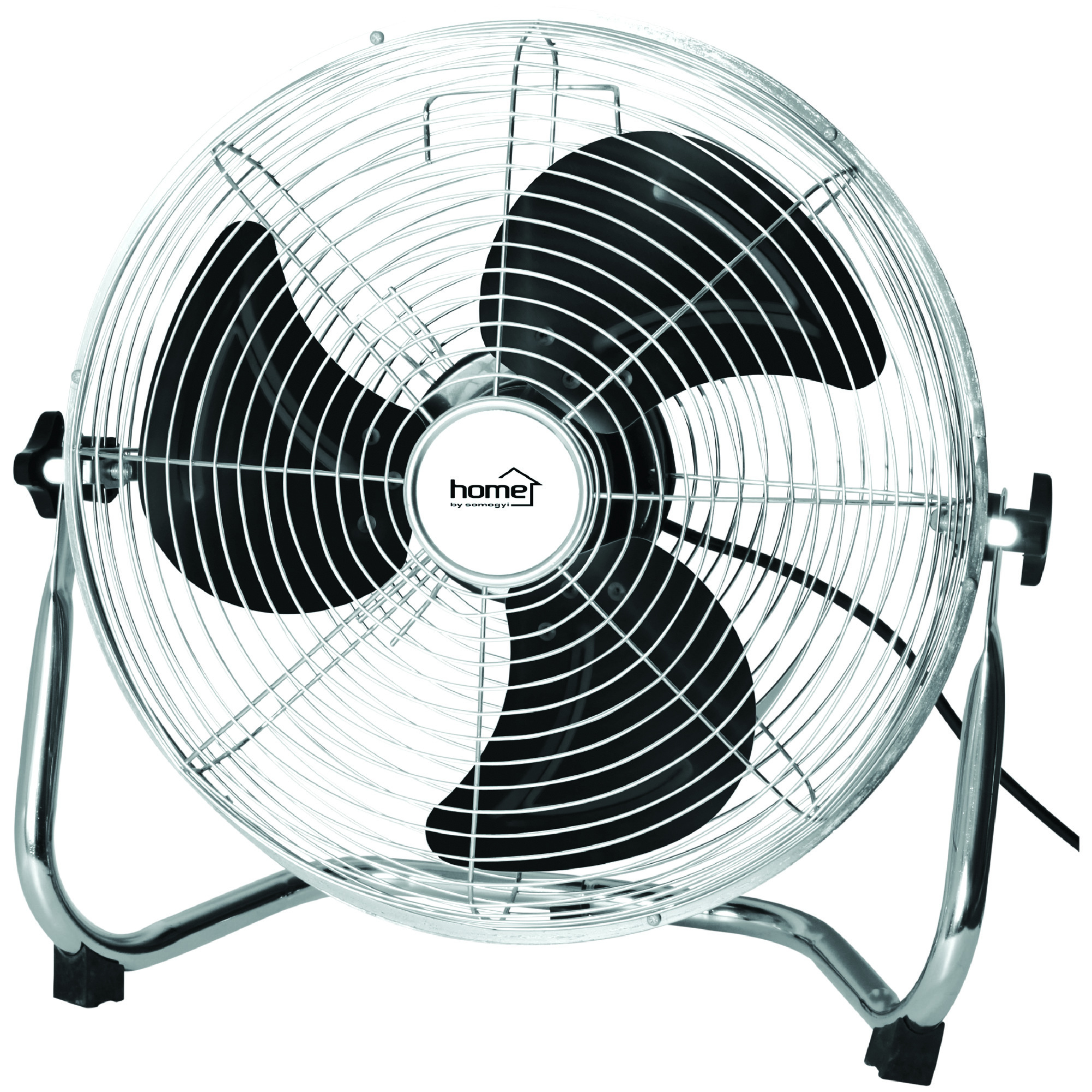 Oferte la Ventilator de podea Home, 60W, 3 trepte, metal, crom, 35 cm