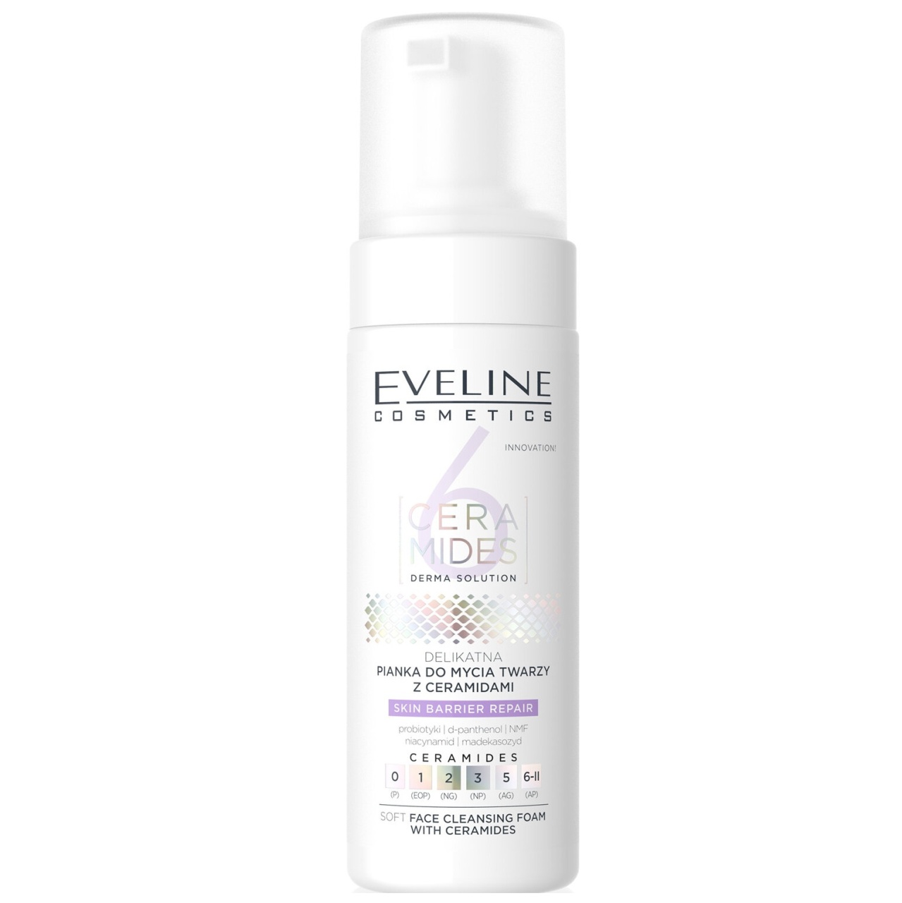 Oferte la Spuma delicata de curatare a fetei cu ceramide pentru ten uscat si sensibil, Eveline Cosmetics 6 Ceramides,150 ml