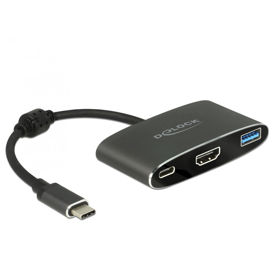 Oferte la Delock Adaptor USB Type-C tata - HDMI mama 4K + USB Tip-A + USB Type-C